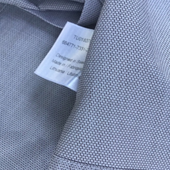 Stenstroms fitted body light grey textured 2 fold cotton dress shirt Sz 16.5/42 - Picture 4 of 10